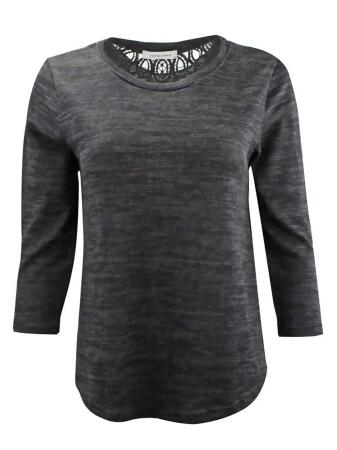 Women's Long Sleeve Top With Lace Detail - Small