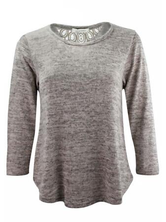 Women's Long Sleeve Top With Lace Detail - Small