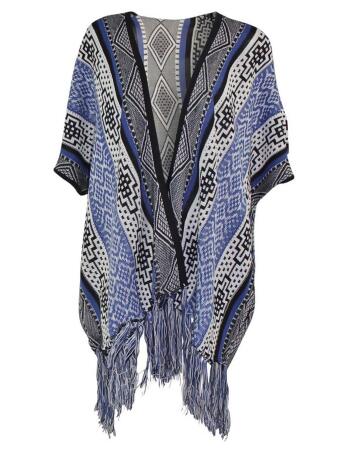 Aztec Print Kimono Sweater - One Size