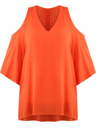 Oversize Boho Top With Peek-a-boo Shoulders - Medium