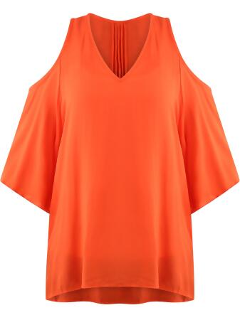 Oversize Boho Top With Peek-a-boo Shoulders - Small