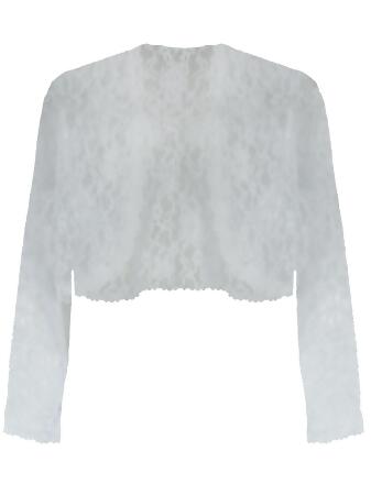 Long Sleeve Dressy Lace Cropped Bolero Shrug Jacket - XX-Large