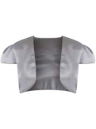 Short Sleeve Satin Bolero Shrug Jacket - Medium