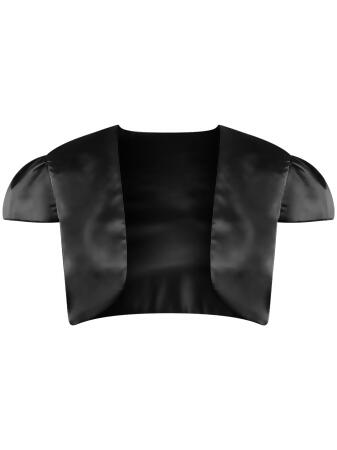 Short Sleeve Satin Bolero Shrug Jacket - Large