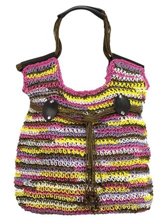 Woven Crochet Toyo Lightweight Beach Bag Tote - One Size