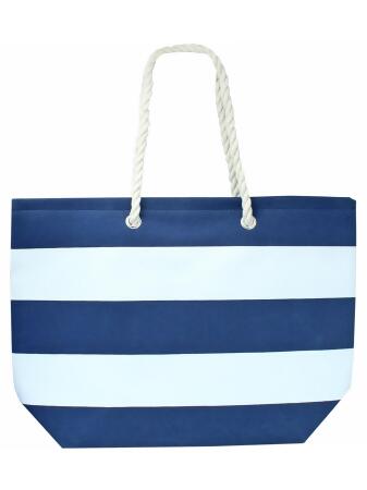 Wide Stripe Deluxe Oversize Beach Tote Bag - One Size