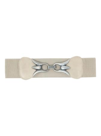 Antiqued Silver Tone Tulip Style Waist Belt - One Size