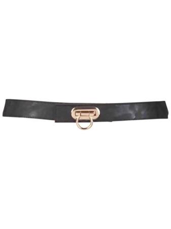 Skinny Elastic Belt With Horseshoe Buckle Clasp - One Size
