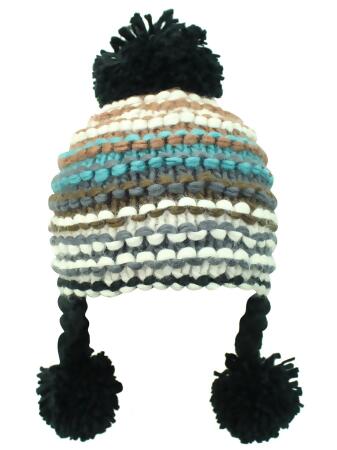 Colorful Knit Pom Pom Beanie Cap Hat - One Size