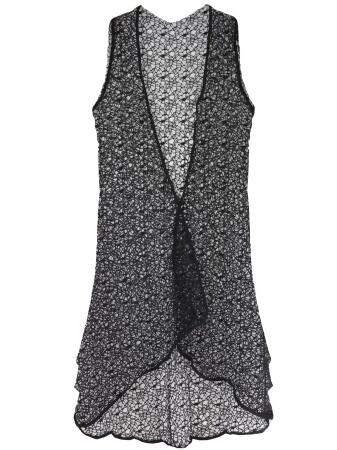 Long Mesh Beach Cover Up Vest For Swimsuit - One Size