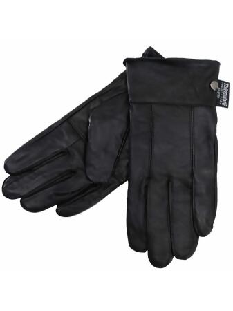 Black Soft Leather Womens 3M Insulated Winter Gloves - Medium