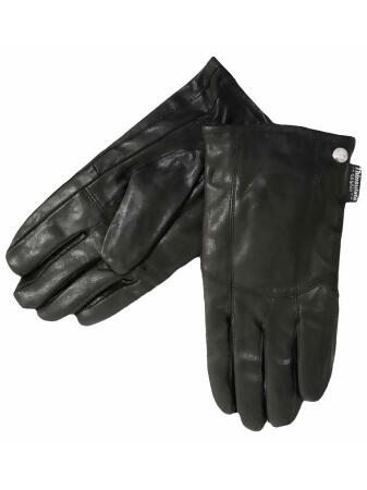Mens Soft Black Leather 3M Thinsulate Winter Gloves - Medium