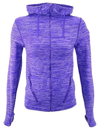 Zip-up Marled Athletic Jacket Yoga Hoodie - Medium / Large