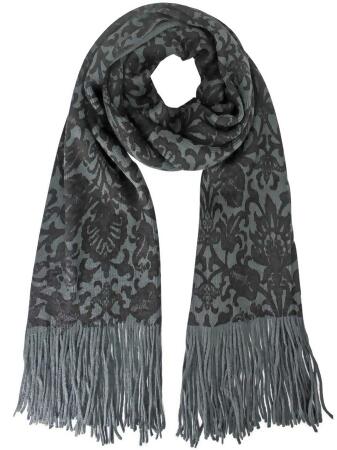 Victorian Damask Print Long Knit Scarf - One Size
