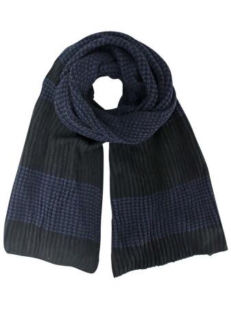 Striped Chunky Knit Oblong Unisex Winter Scarf - One Size