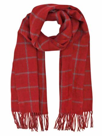 Checkered Cashmere Feel Unisex Winter Scarf - One Size