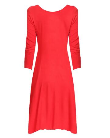 Jersey Knit Long Sleeve Flared Swing Dress - Large