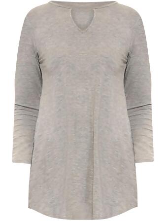 Lightweight Jersey Knit Long Sleeve Tunic Top - Medium