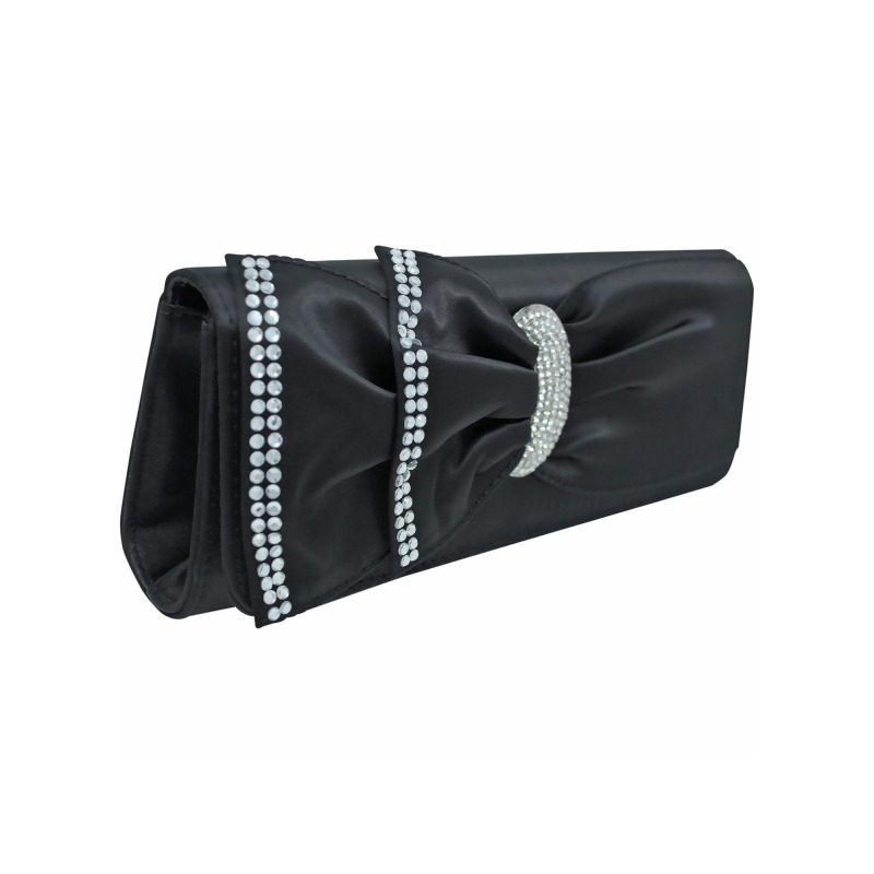 black satin clutch bag