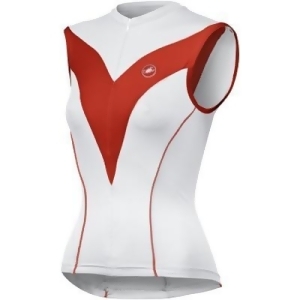 Castelli 2009 Women's Diamante Sleeveless Cycling Jersey white/red/red piping A9023-231 - XL