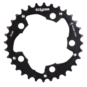 Eclypse 32T 3/32 Rampd 6061 Alloy 94mm 4-Bolt Circle Middle 8-10 Speed Bicycle Chainring Black Ec145b - All