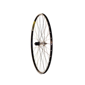 Sta-tru Rear Quick Release 8/9/10 Cassette Bicycle Wheel 700c Silver Hub Black Rim 66543 - All