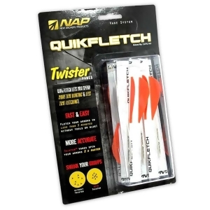 New Archery Products New Archery Quikfletch Twister 2 In. 6Pk Wht/Org 60-637 - All