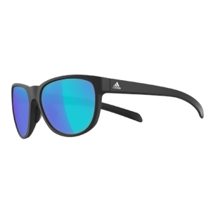Adidas Wildcharge Sunglasses Black Matte Frame Blue Mirror Lens A425 - All