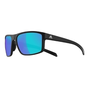 Adidas Whipstart Sunglasses Black Matte Frame Blue Mirror Lens A423 - All