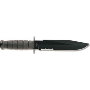 Ka-bar Fighting Knife Black Kraton Handle Serrated 2-1271-0 - All