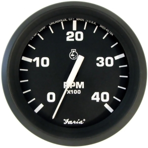 Faria Euro Black 4 Tachometer 4000 Rpm Diesel Mech Takeoff 32842 - All