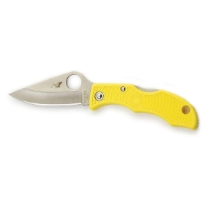 Spyderco H1 Ladybug Yellow Plain Edge Knife Lylp3 - All