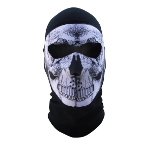 Zan Headgear Balaclava Extreme Coolmax Full Mask B W Skull Wbc002nfme - All