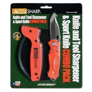 Accusharp Sharpener Sport Folding Knife Combo Orange 043C - All