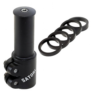 Satori Black Alloy Height Adapter for Ahead Stem 1 1/8 400441 - 1 and 1/8 inch x 65 mm height