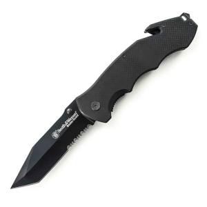 Smith Wesson Border Guard Liner Lock Tanto Knife Swbg6ts - All