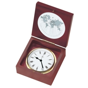 Barigo Quartz Ship Clock in a Box Brass Mahogany 4 Dial 1220Ms - All