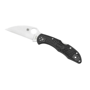 Spyderco Delica 4 Black Frn Plain Wharncliffe Folding Knife C11fpwcbk - All