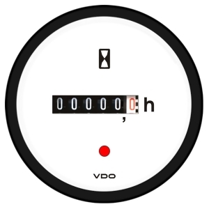 Vdo Viewline Ivory Hourmeter 100K Hours Illuminated 12/24V A2c59510877-s - All