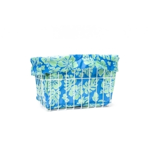 Cruiser Candy Blue/Green Hibiscus Bicycle Basket Liner Bl-blgrn - All