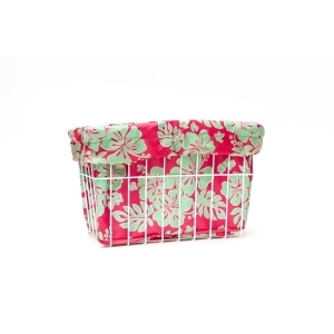 Cruiser Candy Coral/Green Hibiscus Bicycle Basket Liner Bl-pkgrn - All