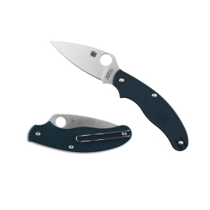 Spyderco Uk Penknife Lightweight 2.93 Blade Dark Blue Knife - All