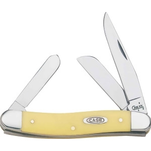 Case Knives Case Med Stckmn 3Bl 3.5 Yellow Ss 80035 - All