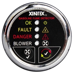 Xintex Gasoline Fume Detector Blower Control w/Plastic Sensor Chrome Bezel Display - All
