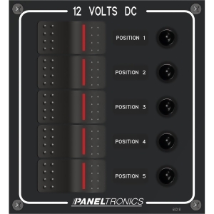 Paneltronics Dc 5 Position Illuminated Rocker Switch 9960018B - All
