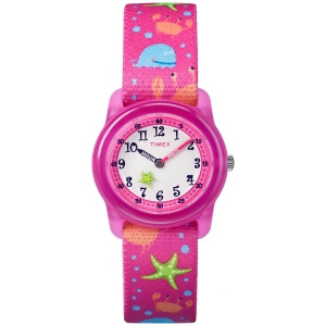 Timex Youth Pink Ocean Animal Nylon Strap Watch Tw7c13600 - All