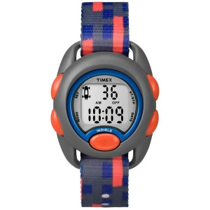 Timex Youth Digital Grey/Blue/Red Nylon Strap Watch Tw7c12900 - All