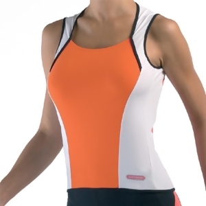 Giordana Women's Shape Sleeveless Cycling Jersey Orange w/White Accents Gi-wslv-shap-orwt - M