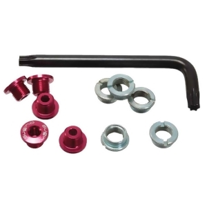 Sugino Alloy Outer Chainring Bolt Set Single Red #701 Red - All
