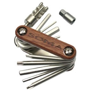 Soma Fabrications Woodie 11-function multi-tool wood/chrome 82011 - All